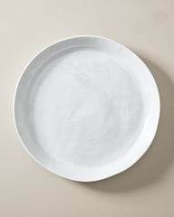 Large Round Melamine Serving Tray - White
