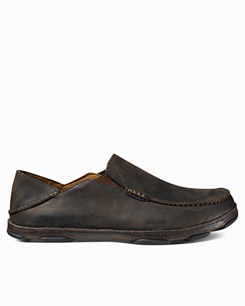 Men's OluKai Moloā Slip-On Shoes - Dark Wood