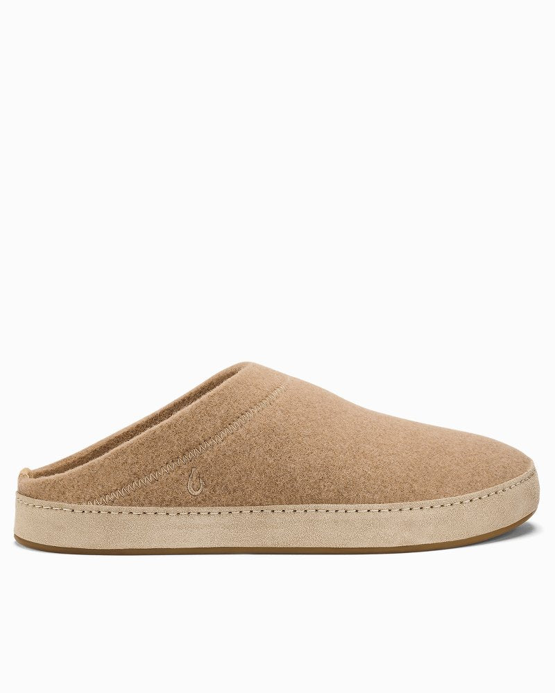 Men's OluKai Hāmani Hulu Wool Mule Slippers - Oatmeal