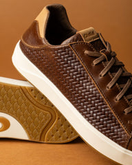 Men's OluKai Lae‘ahi Lī Lauhala Lace-Up Shoes - Toffee