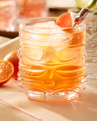 Viski Crystal Tiki Tumblers - Set of 2 - Clear