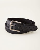 Leather Perforated Belt - Black
