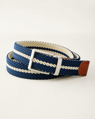 Reversible Stretch Webbed Belt - Navy/Tan