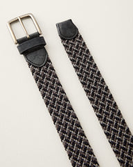 Stretch Webbed Belt With Tabs - Black