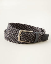 Stretch Webbed Belt With Tabs - Black