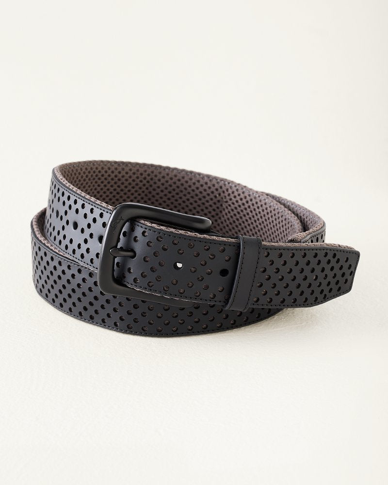 Big & Tall Cushion-Back Perforated Belt - Black