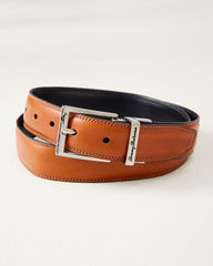 Big & Tall Reversible Leather Belt - Navy/Tan