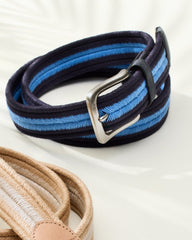 Big & Tall Two-Tone Herringbone Stretch Belt - Navy/Blue
