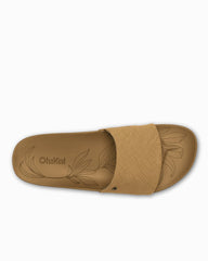 Women's OluKai Kīpe'a Pono Slides - Sahara/Crosshatch