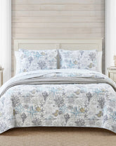 Beach Bliss Reversible 3-Piece Full/Queen Quilt Set - Grey