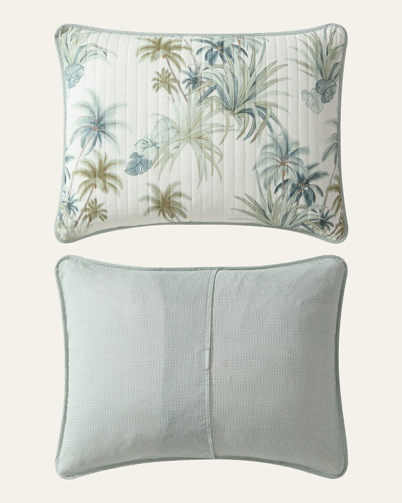 Serenity Palms King Quilted Sham - Blue