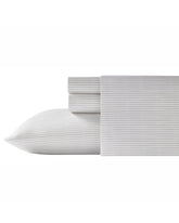 Paloma Stripe 4-Piece Queen Sheet Set - Grey