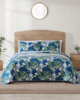 Southern Breeze Reversible 3-Piece King Quilt Set - Blue
