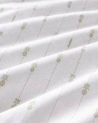 Pineapple Pinstripe 4-Piece King Sheet Set - Palm Green
