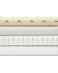 Pineapple Pinstripe 4-Piece King Sheet Set - Palm Green