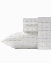 Pineapple Pinstripe 4-Piece King Sheet Set - Palm Green