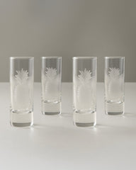 Etched Pineapple 2.5-oz. Shot Glasses — Set of 4 - Clear