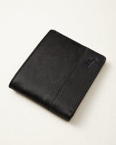 Textured Embossed Bifold Leather Wallet - Black