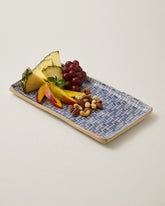 Terrafirma Small Rattan Stacking Tray - Cobalt