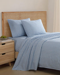 Diamond Isle 4-Piece King Sheet Set - Blue