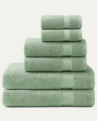 Pineapple Bay 6-Piece Bath Towel Set - Matcha