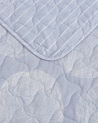 Ocean Island Reversible 3-Piece Full/Queen Quilt Set - Blue Island