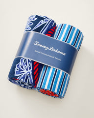 Heritage Hibiscus Beach Towels — Set of 2 - Multicolor