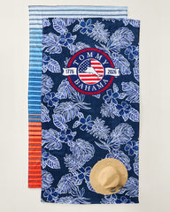 Heritage Hibiscus Beach Towels — Set of 2 - Multicolor