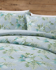 Floral Enchantment Reversible 3-Piece Full/Queen Comforter Set - Light Blue/Aqua