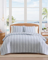 Bahama Weekend Stripe 3-Piece King Quilt Set - Island Blue