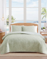 Caicos Isle Reversible 3-Piece King Quilt Set - Spring Green