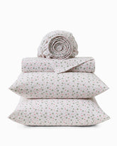 Pickleball Palm 4-Piece Queen Sheet Set - White/Pink