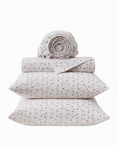 Pickleball Palm 4-Piece King Sheet Set - White/Pink