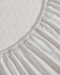 Line Palms 4-Piece King Sheet Set - Stone Grey
