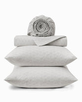 Line Palms 4-Piece King Sheet Set - Stone Grey