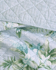 Floral Enchantment Reversible 3-Piece Full/Queen Quilt Set - Light Blue/Aqua