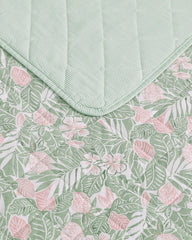 Pineapple Bloom 3-Piece King Quilt Set - Pink/Greenpistachio Green