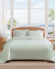 Pineapple Bloom 3-Piece King Quilt Set - Pink/Greenpistachio Green