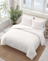 Pebble Texture Reversible 3-Piece King Comforter Set - White