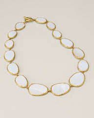 Royal Coast Mother of Pearl Statement Necklace - Gold