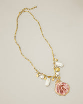Royal Coast Layered Charm Shell Necklace - Gold