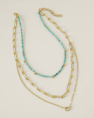 Royal Coast Layered Beaded Necklace - Gold