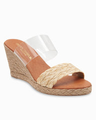 André Assous Anfisa Slide Wedges - Clear/Beige