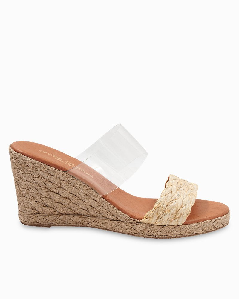 André Assous Anfisa Slide Wedges - Clear/Beige