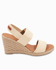 André Assous Allison Stretch-Raffia Wedges - Natural