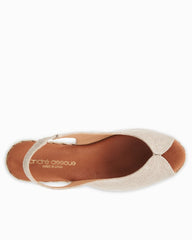 André Assous Audrey Raffia Slingback Wedges - Hemp Glitter Natural