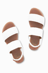 André Assous Nigella White Stretch-Raffia Featherweights Sandals - White