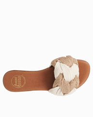 André Assous Nahala Knotted Raffia Featherweights Sandals - Natural/White