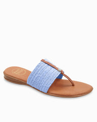 André Assous Nice Stretch-Raffia Featherweights Sandals - Sky Blue