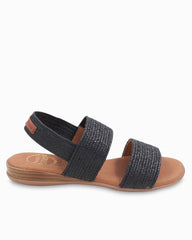 André Assous Nigella Black Stretch-Raffia Featherweights Sandals - Black